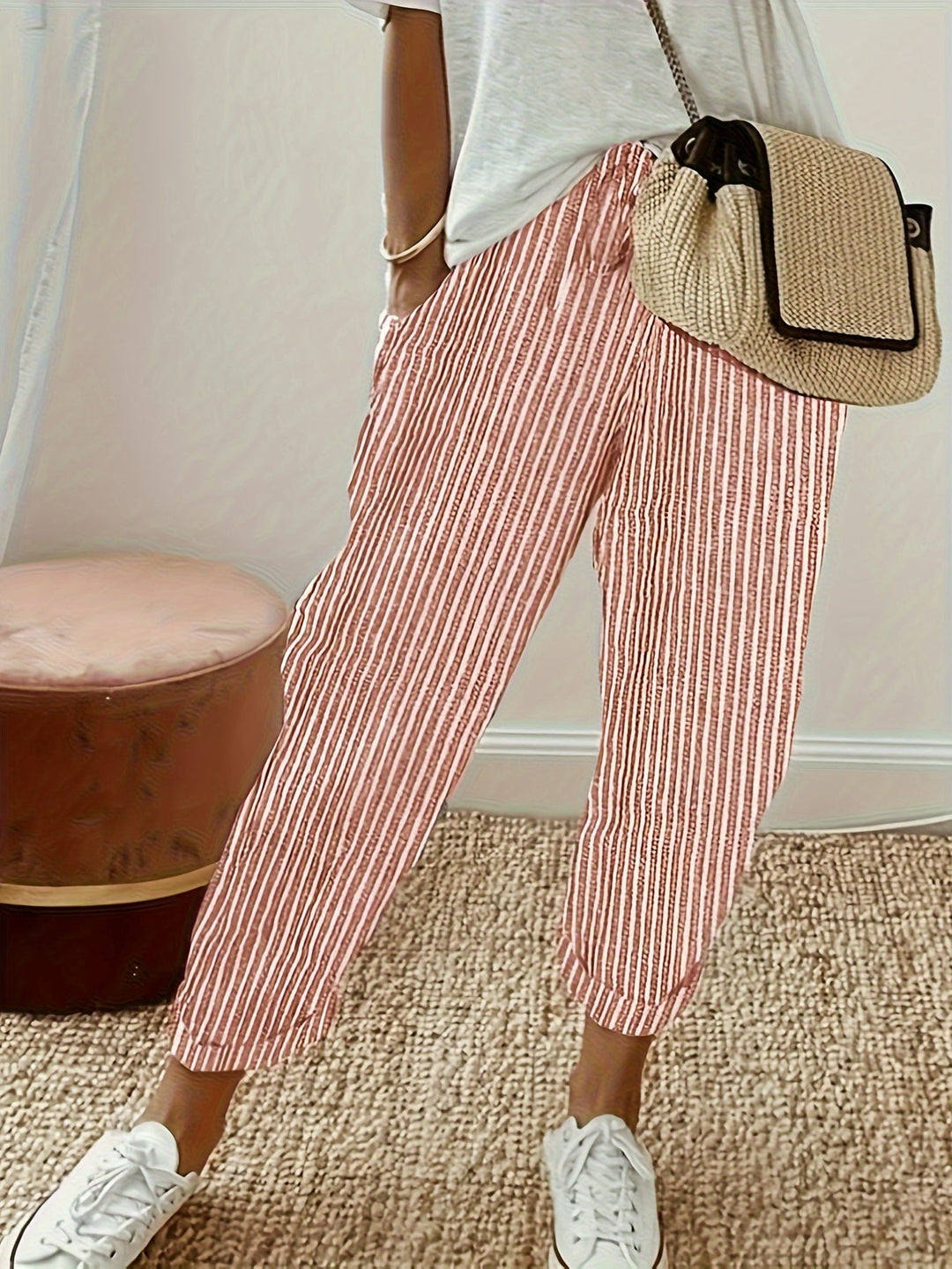 Norah - Striped Summer Trousers