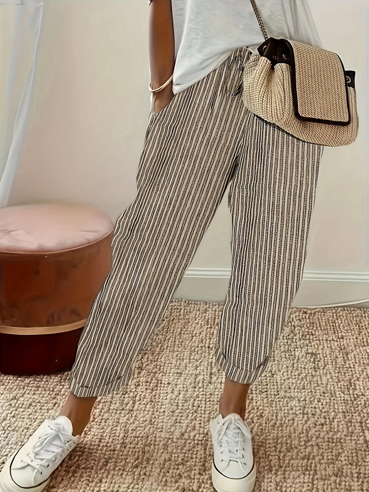 Norah - Striped Summer Trousers