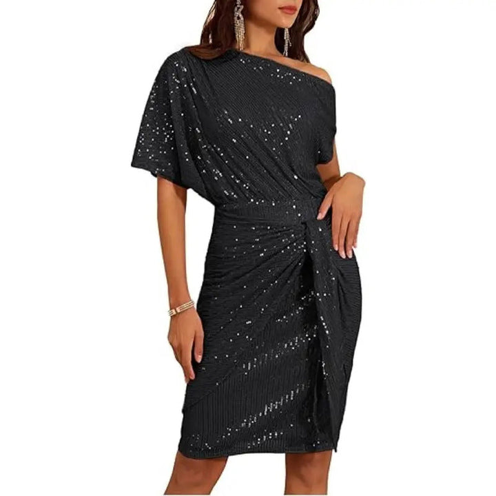 💃 49% OFF 💖 Sparkle in Style! One-Shoulder Sequin Party & Club Dress!